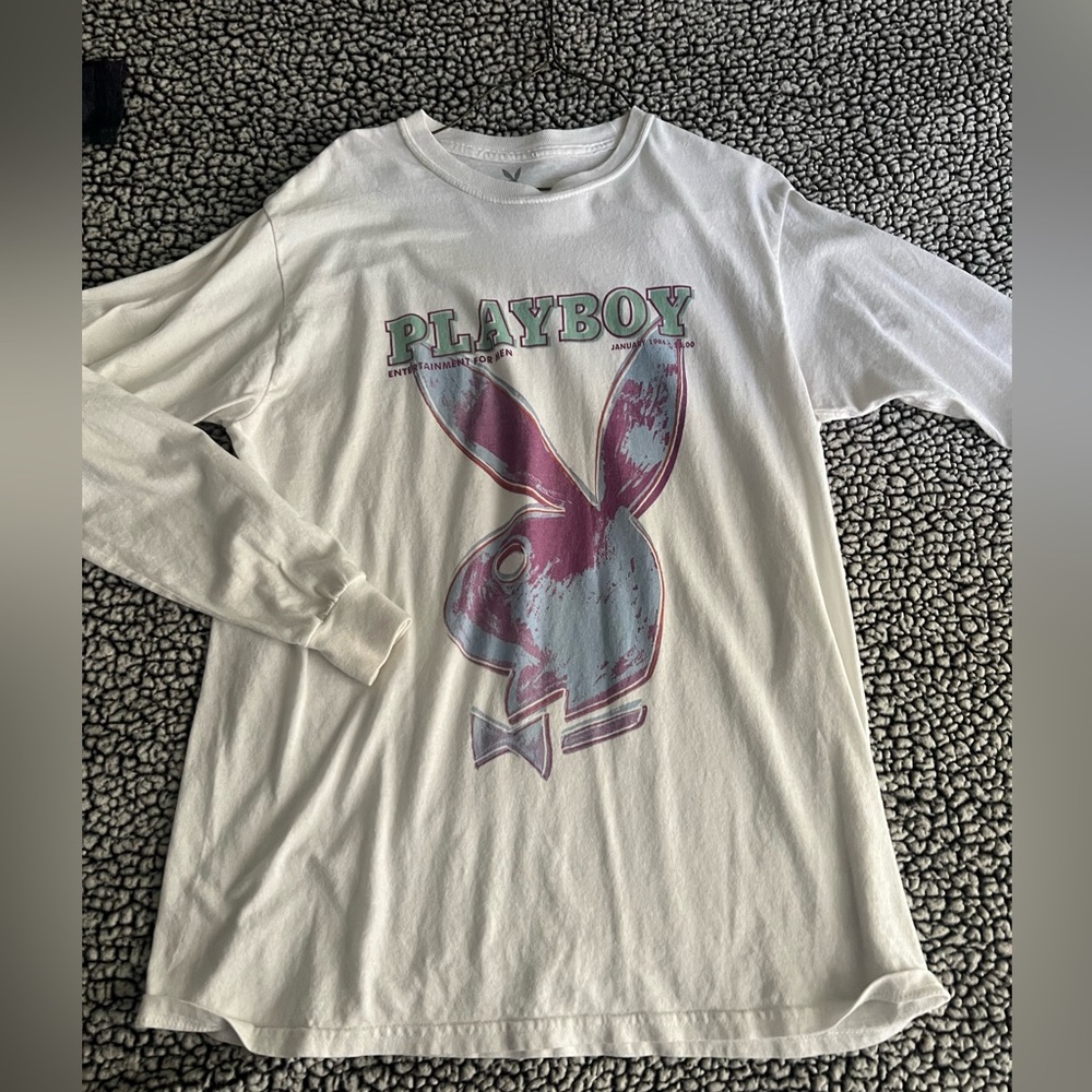 white playboy longsleeve medium size shirt